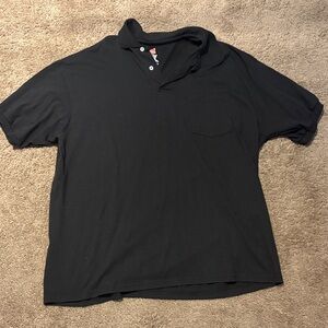 Hanes Men's Black Polo Shirt